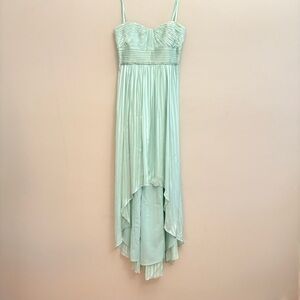 Vintage Y2K BCBGMaxAzria Mint Green Strapless Hi-Lo Dress  Pin Tuck Corset